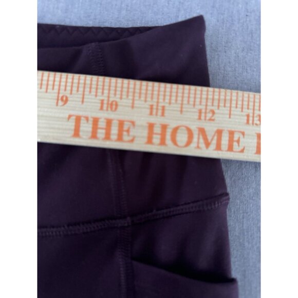 Victoria's Secret Women’s Sz 6 Studio Leggings Pockets Wine Soft Rose Gold Logo - Picture 8 of 8